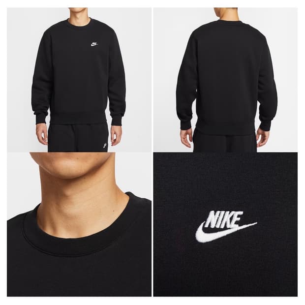 L)나이키 기모 맨투맨 블랙