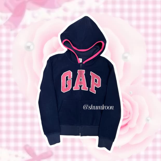 갭 y2k 샤인핑크 후리스 후드집업
