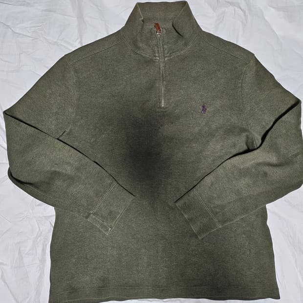 폴로랄프로렌 반집업 니트 그레이그린 M
