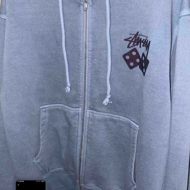 스투시 다이스 피그먼트 다이드 집업 후드 기모버전