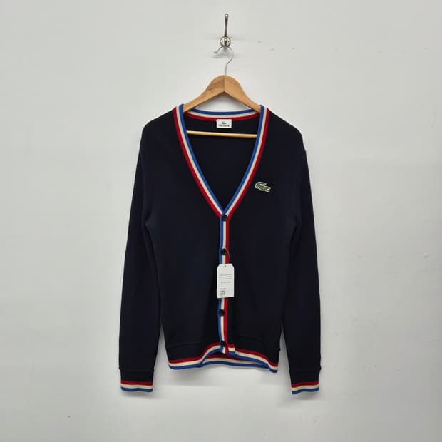 라코스테 네이비 가디건 트리밍 포인트 남성 XL