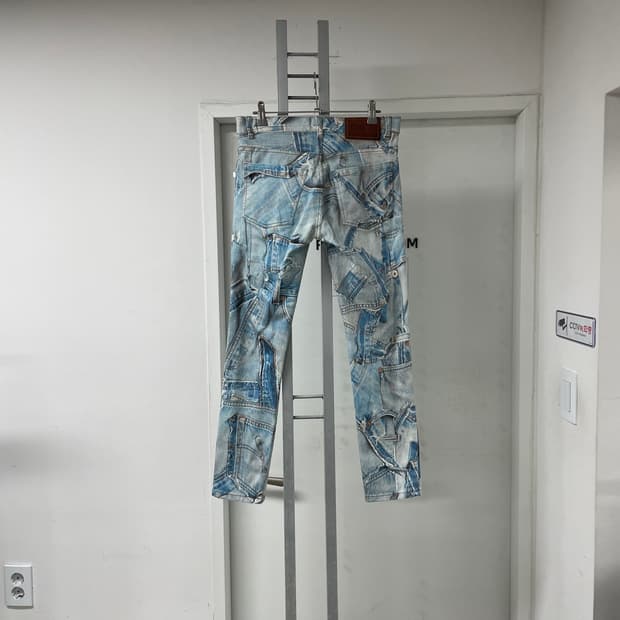 모스키노 데님 프린팅 팬츠 44(W)