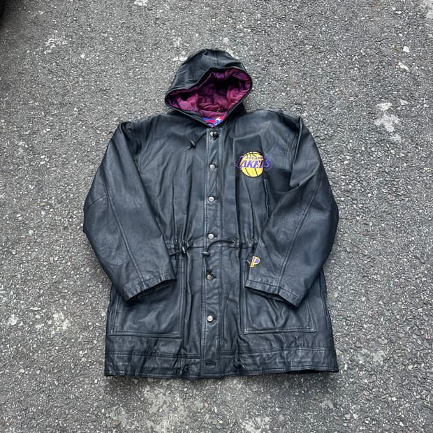 빈티지 90s LA Lakers 레더 코트 자켓  
