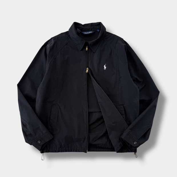 폴로 랄프로렌 루즈핏 폴리쉘 블랙 패커블 블루종 자켓