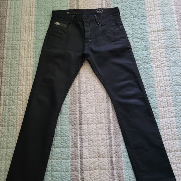 지스타로우 G star raw 블래이드슬림 신치백 다크블루 코팅진 32