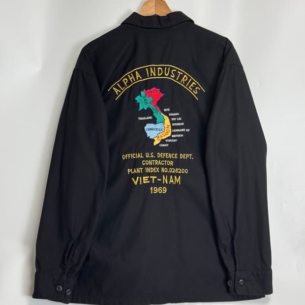 알파 재팬 수베니어 스카잔 자수 베트남 유틸리티 셔츠 자켓 XL