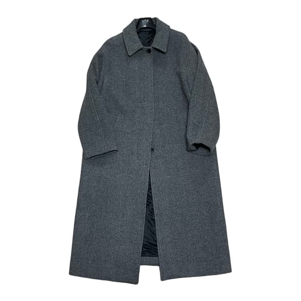 노멜렛 브레스트 울 오버 코트 헤링본 그레이