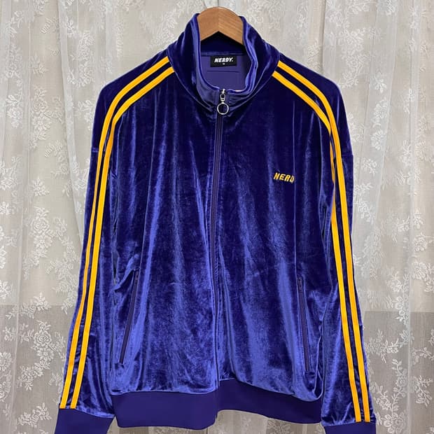 M) 널디 벨벳 트랙탑 져지 퍼플