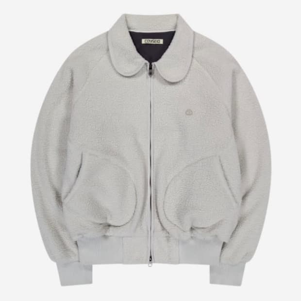 코이세이오 라운드카라 후리스자켓 그레이