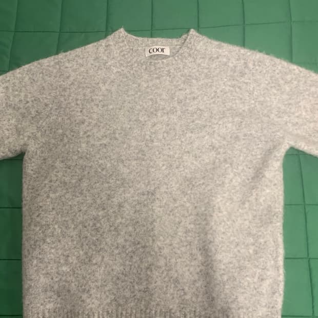 쿠어 헤어리 알파카 블렌드 크루넥 스웨터 니트