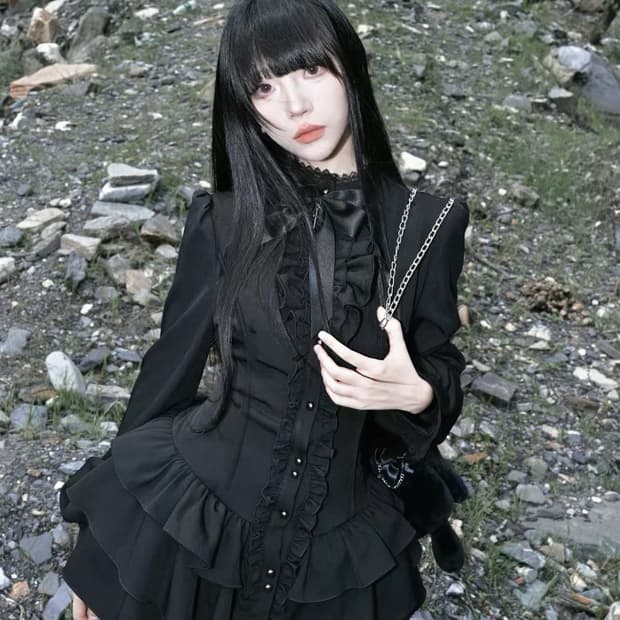 타오바오 타바 중브샵 옷 벼룩 판매 고딕 고스로리 로리타 레이스 원피스