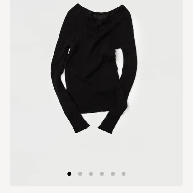게드 (GED) RIBBED V-NECK PULLOVER BLACK