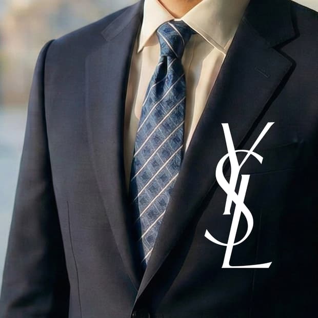 입생로랑 실크 네이비 스트라이프 넥타이 9.7cm A+등급 A19593
