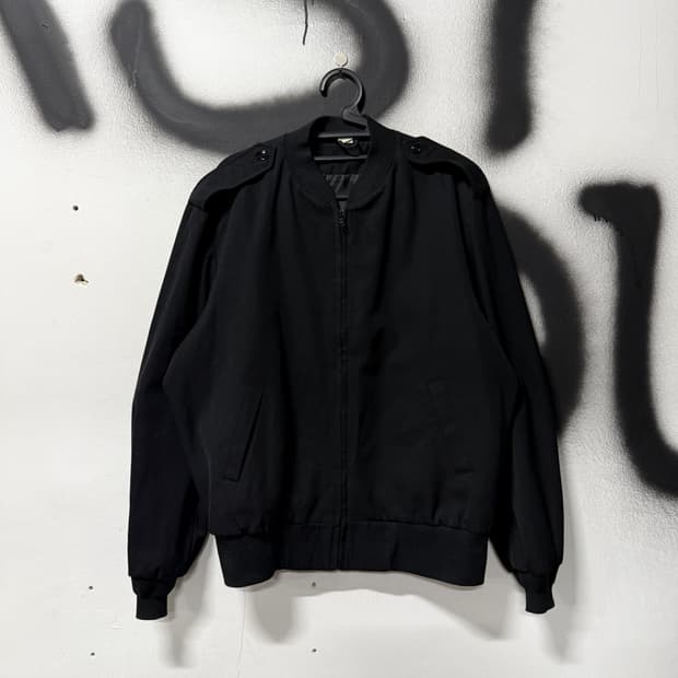 VTG 빈티지 빅사이즈 올블랙 집업 블루종 자켓