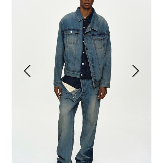 UNISEX ASYMMETRIC LAYERED WIDE-LEG JEANS