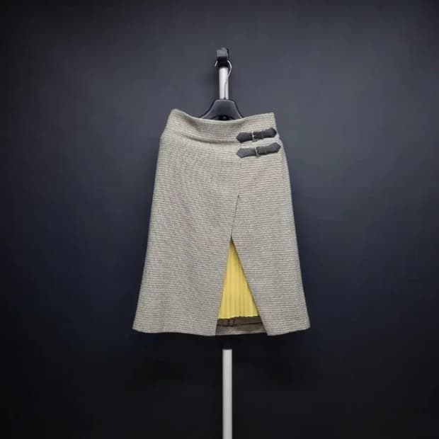 새 제시뉴욕  춘추 체크 롱 스커트 55