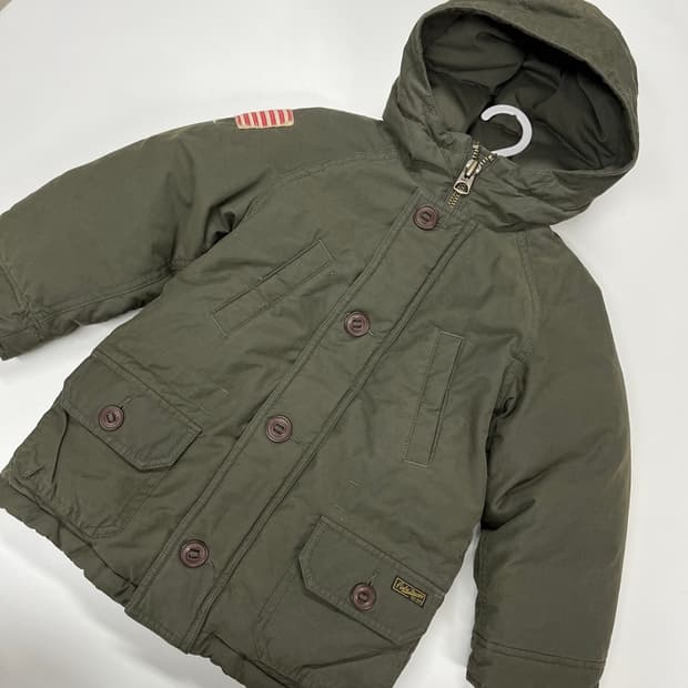 4t 랄프로렌 폴로키즈 오리털 카키 패딩