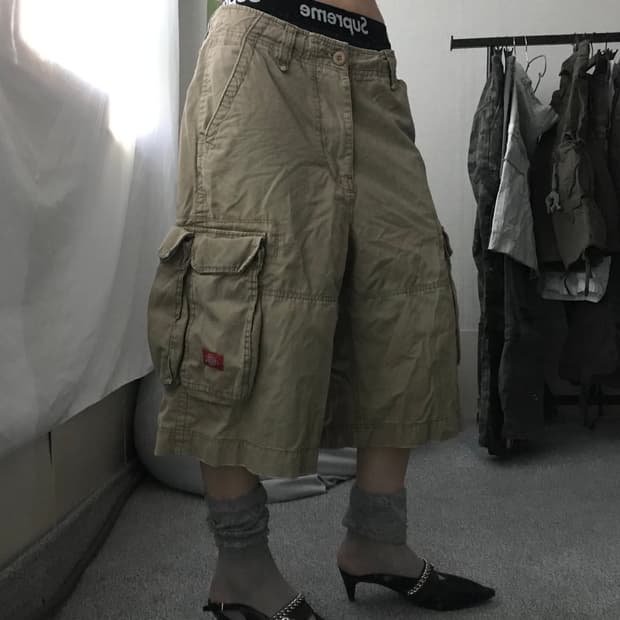 디키즈 베이지 버뮤다 팬츠