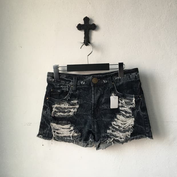 back pocket fur point Washing damage den