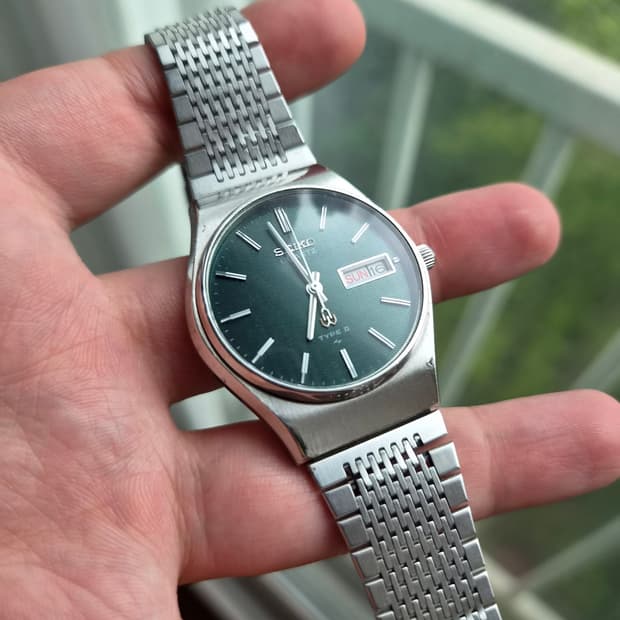 1977s 세이코 타입2 딥그린 희귀다이얼 빈티지 시계