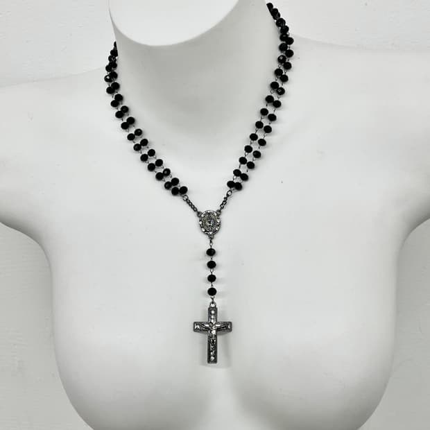 블랙 고딕 로자리오 네크리스
