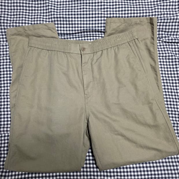 아르켓 리넨 블렌드 트라우저 카키 그린 54