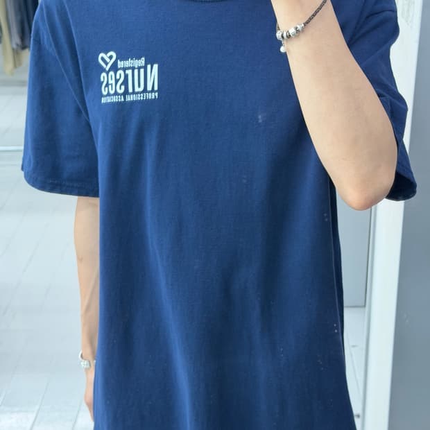헤인즈 반팔 티셔츠 네이비