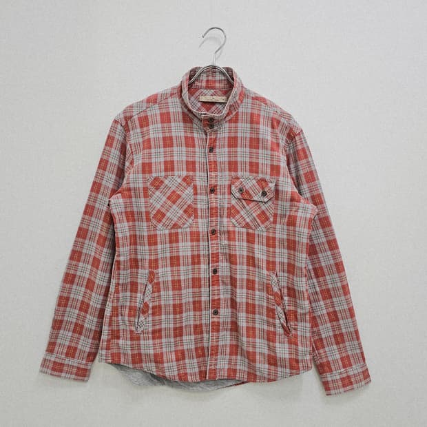 GLOBAL WORK 빈티지 레드 이중면 체크셔츠 