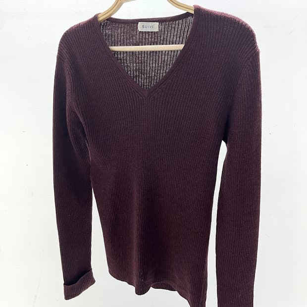 Wine Ribbed Knit