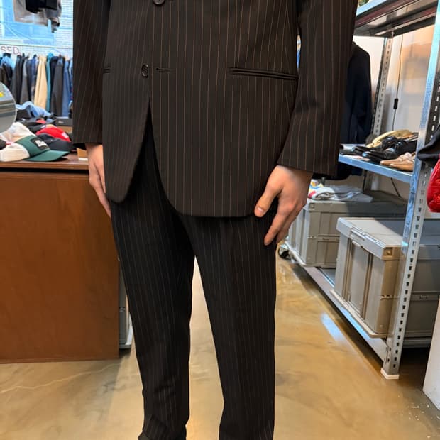 휴고 보스 USA 버건디 스트라이프 셋업