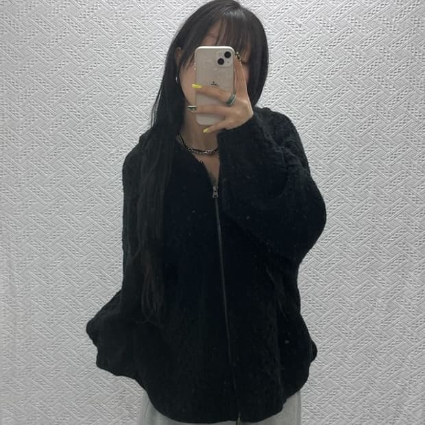 폴로 랄프로렌 여리 폭닥 오버핏 꽈배기 집업 니트 가디건 L C07412