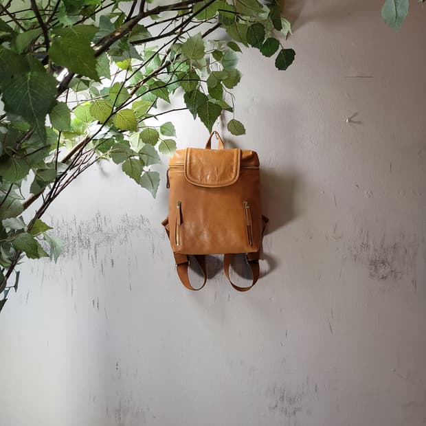 몽삭 올 레더 백팩