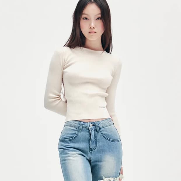 BASIC LOGO KNIT IVORY