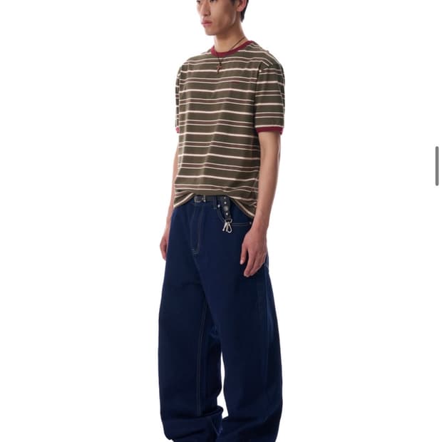 아캄 Tapered Denim Pants (Dark Blue)