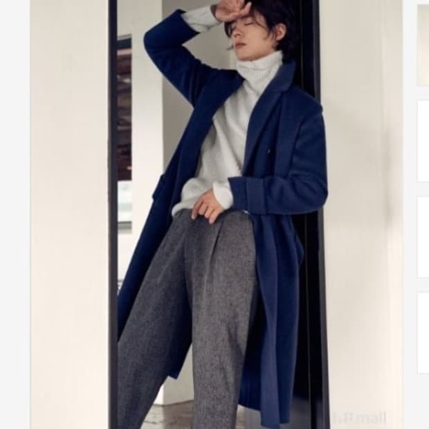 박보검 공항패션 TNGT 코트 100 네이비 울 혼방