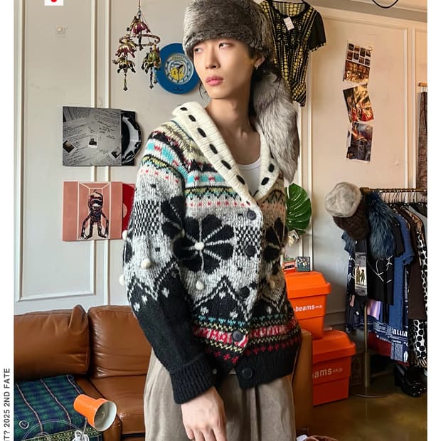 1980s KANSAI YAMAMOTO 3D Wool Cardigan