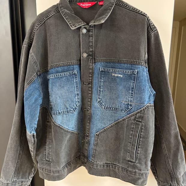 슈프림 투톤 패널 데님 자켓 블랙 L