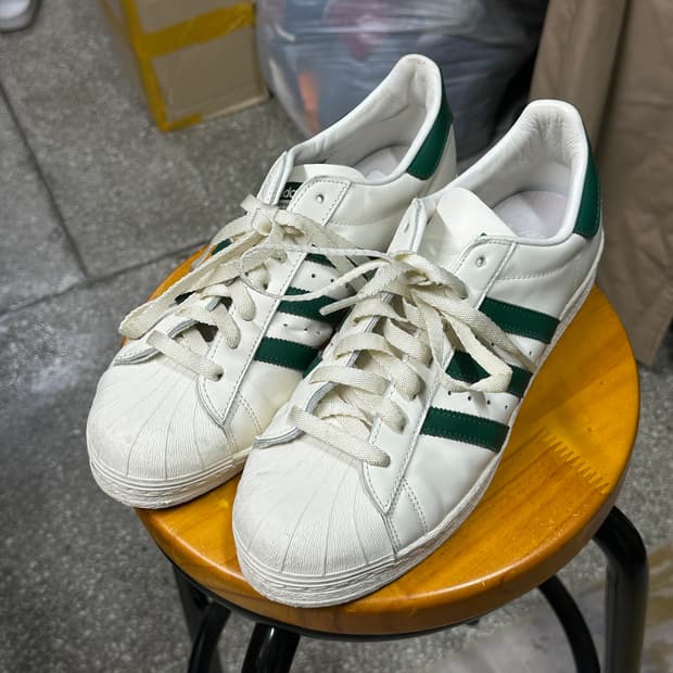 아디다스 슈퍼스타 오프화이트 다크그린 280