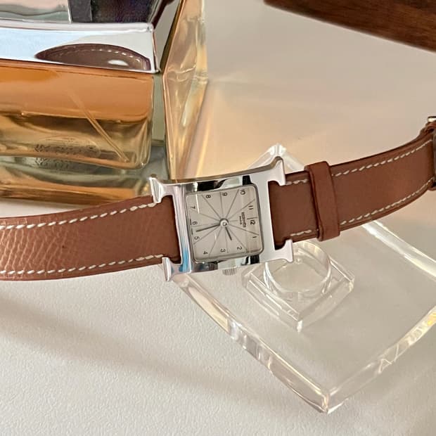 HERMES h아워 PM 레더 스트랩 에르메스 시계