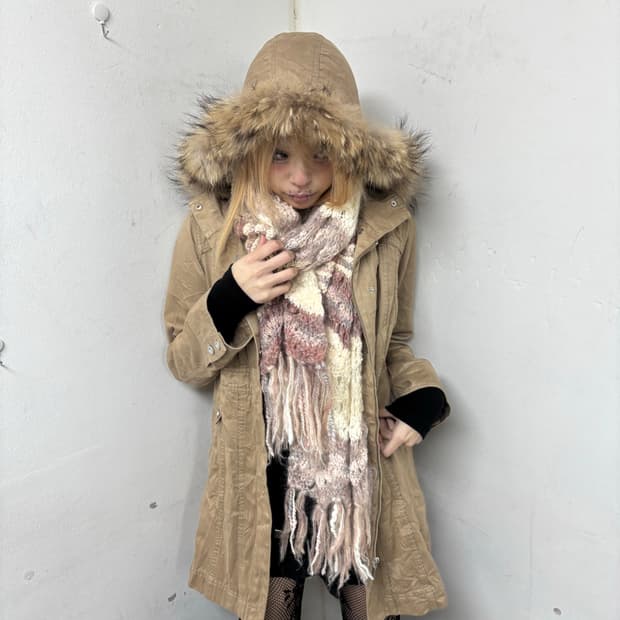 Y2K Grunge Mood Fur Hoodie Jacket