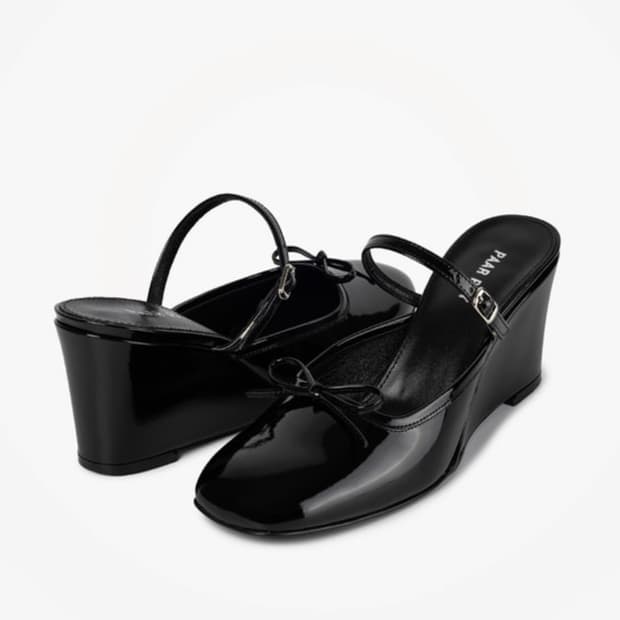 PP BALLET HEELS (PATENT BLACK)