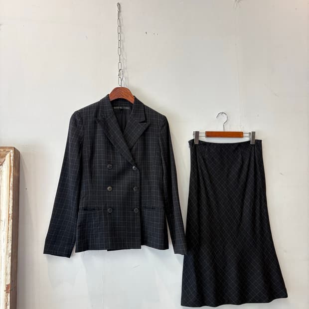 랄프로렌 체크 울 셋업