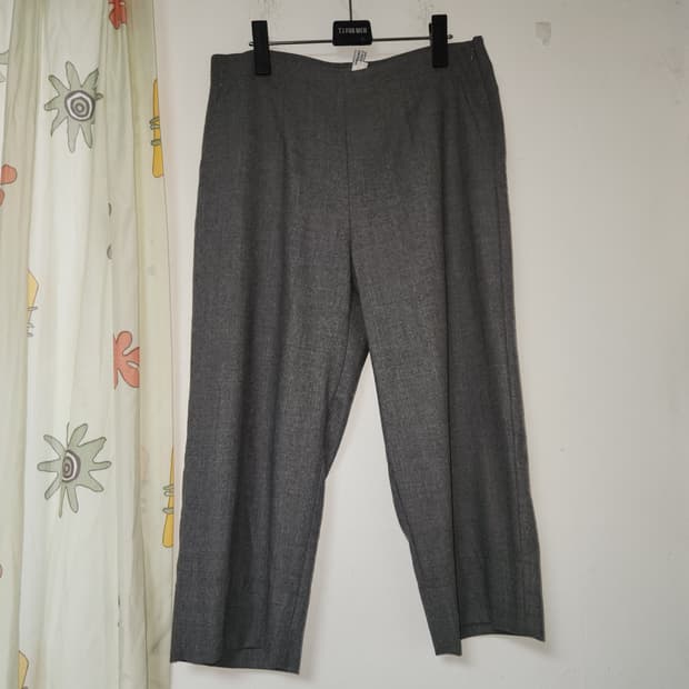 회색 모직 칠부 통바지  L(30)