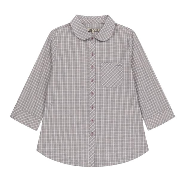 ROUND COLLAR CAPRI SHIRT ASH PINK