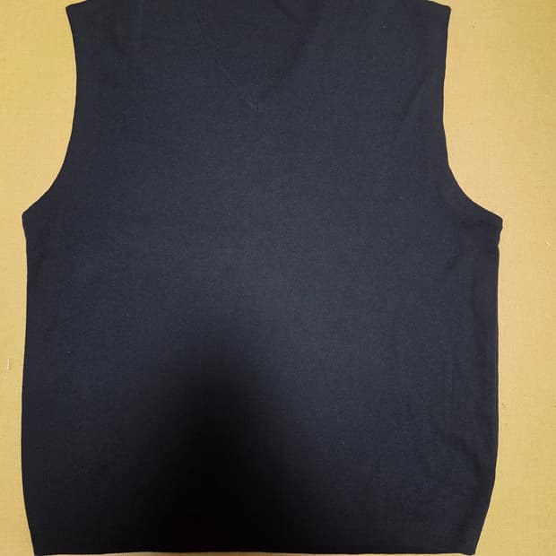 DRAW FIT 블랙 V넥 니트 조끼 X-LARGE