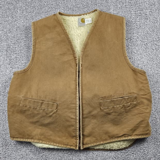 70's USA 칼하트 덕캔버스 쉐르파 베스트 ( XL ) / 10354