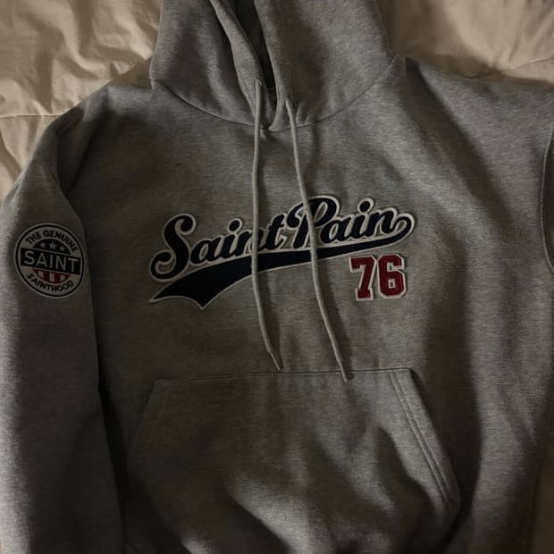 세인트페인 회색 후드티