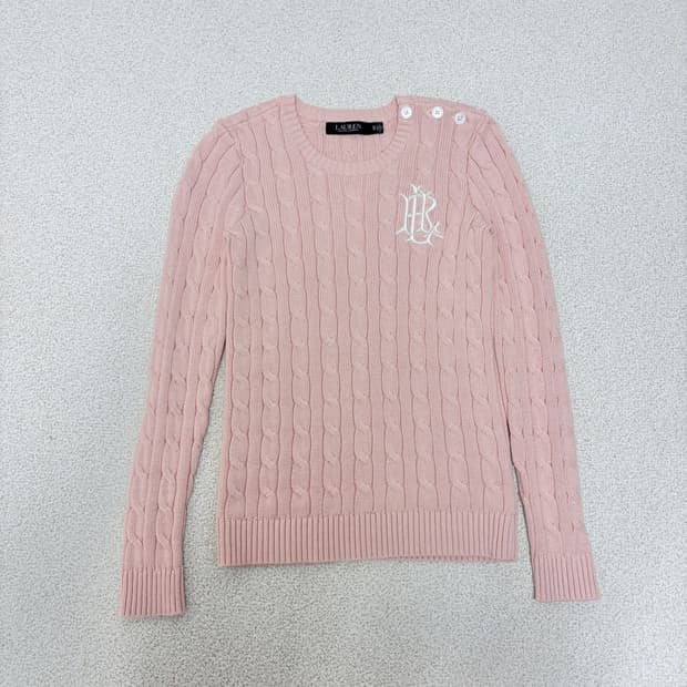 로렌 랄프로렌 핑크 케이블 니트