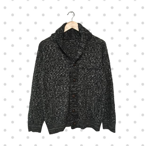 vintage shawl cardigan charcoal mix
