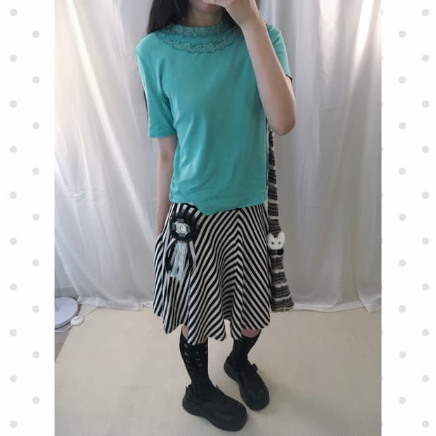 mint lace top